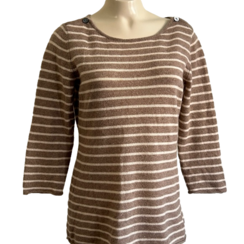 Claudia Nichole 100% Cashmere Stripe sweater MED as is( holes )